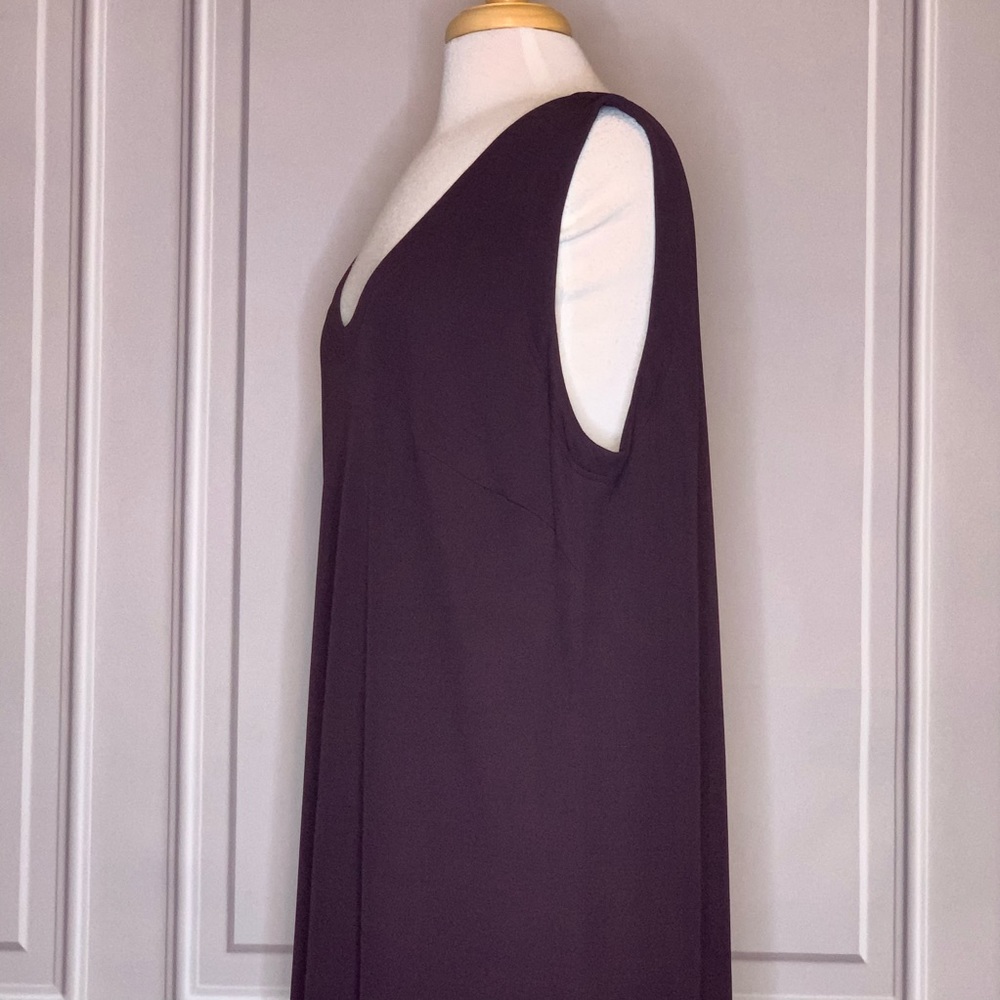 Ryan Roberts 90s maxi dress w/slits. Plum 22W.